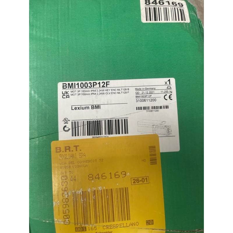 Schneider Electric, BMI1003P12F, Servo motor Lexium BMI 3P 1