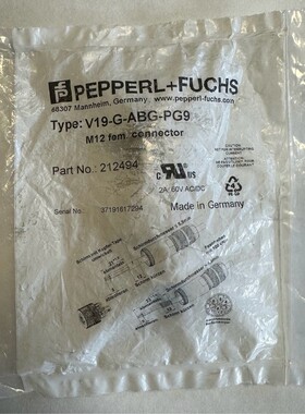 Pepperl+Fuchs Kabeldose / 212494 / V19-G-ABG-PG9 / Neu in OV