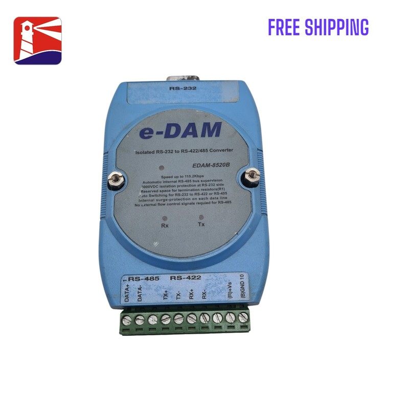 e-DAM 隔离 RS232 至 RS422/485 转换器。 EDAM-8520B. 115 Kbps
