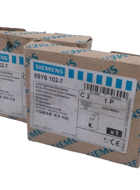 2x Siemens 5SY6 102-7 Leitungsschutzschalter MCB C2, 1-polig