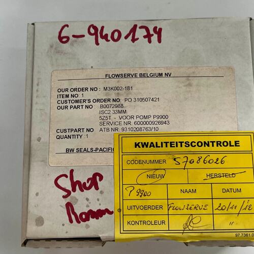 Flowserve B0072988 ISC2 33MM 5Z5T for Pump P9900