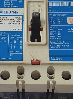 EHD14kCUTLERHAMMEREHD3070LC系列3POLE70AMOULDEDCASECIRCUITBRE