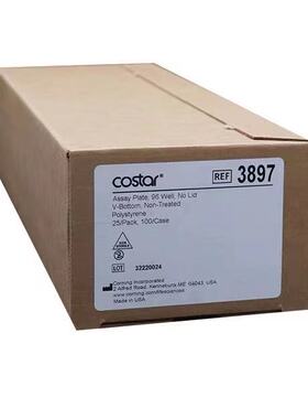 授权经销商 康宁3897 Costar 96孔板酶标板 透明V型底未处理表面 无盖未灭菌25块/包