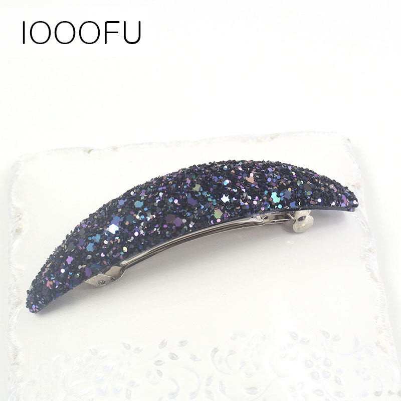 闪闪blingbling顶夹弧形甜美韩国中长款双层发卡女弹簧夹挑马尾夹