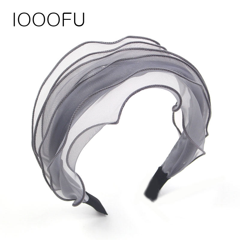 东大门仙女洋气风灰色蕾丝发卡