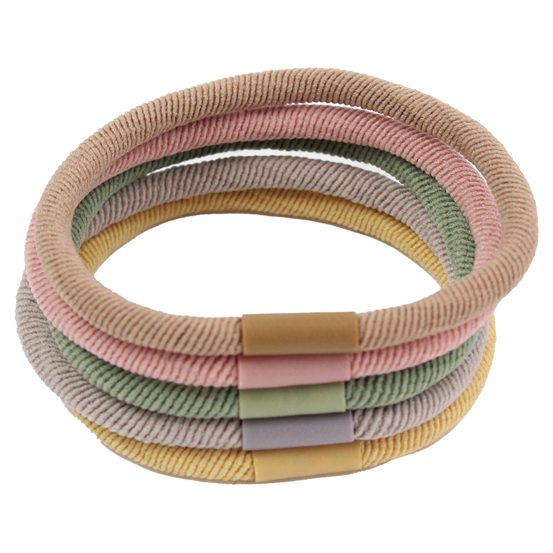 韩国彩色细皮筋高弹力耐用套装不伤发绕多圈发圈马尾头绳五个一组