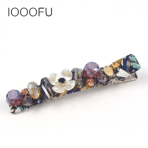 母贝碎花布边夹简约风压发卡发圈