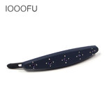 椭圆形纯色水钻扣夹 韩国中款边夹刘海夹扣夹 压发侧夹可遇水遇汗