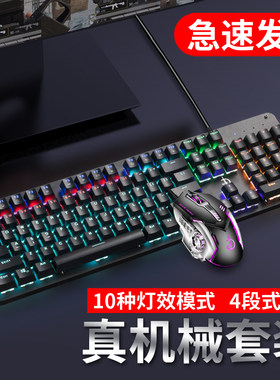 青轴跑马灯发光竞技游戏机械键盘