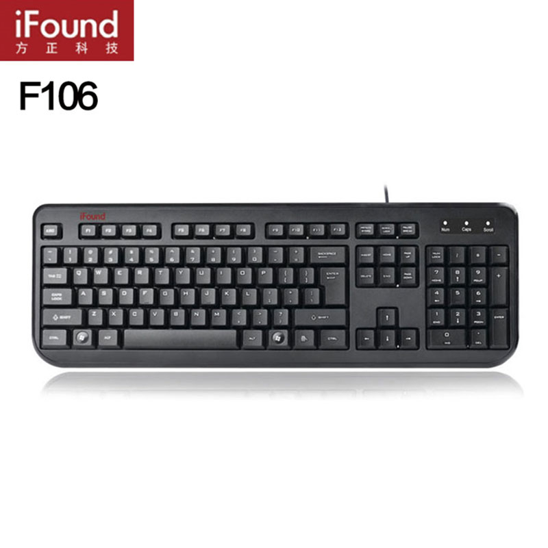 ifound F106笔记本台式电脑USB有线单键盘商务办公游戏键盘批发