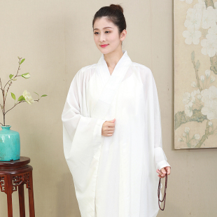 新款白色海青居士服禅修服夏秋季男女同款多丽丝海清衣服美观大方