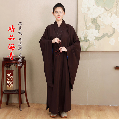 海青居士服女高档皈依不透明海清