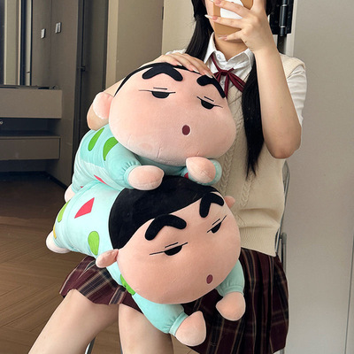 卡通睡衣蜡笔小新抱枕毛绒玩具公仔趴睡枕头靠垫背节日礼物送男女
