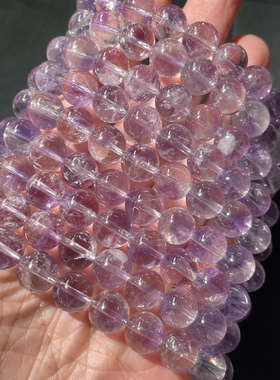 天然乌拉圭紫水晶手链紫晶深紫水晶单圈本命年情侣转运饰品女