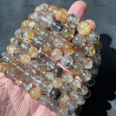 天然骸骨闪灵水晶单圈闪灵手串一物一图礼物饰品女