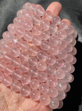 天然粉水晶手串马达加斯加透体果冻粉水晶手链饰品一物一图