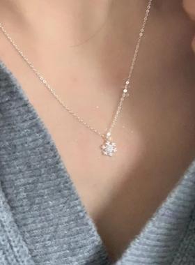 锆石雪花项链女简约小众ins