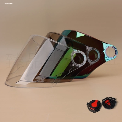 头盔镜片四季通用电动摩托车透明半盔冬安全帽前挡风玻璃面罩防雾