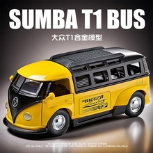 大众t1合金车模仿真面包车复古巴士玩具车男孩改装版汽车模型摆件