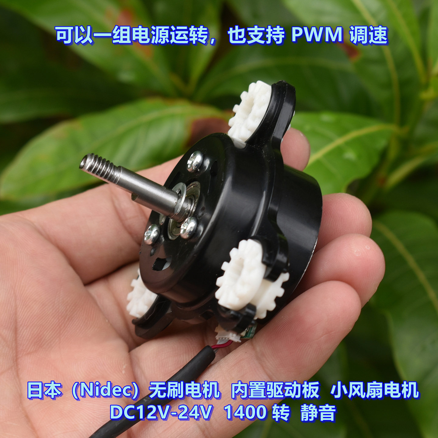 日本（Nidec）无刷电机 内置驱动板 小风扇电机 DC12V-24V 静音