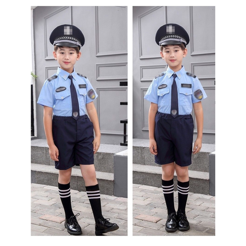 儿童警察服装警官角色扮演警装交警制服警装幼儿小交警合唱表演服
