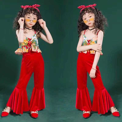 8090年代走秀港风儿童演出服模特舞台比赛服装复古摩登好猫步潮服