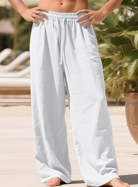 Men's Solid Color Loose Straight Casual Pants 直筒休闲男长裤
