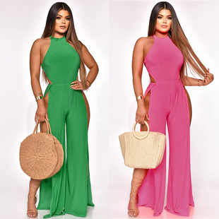 backless sexy jumpsuit Summer 系带露背性感连体裤 夏季 lace