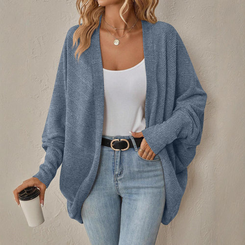 New Women's Solid Color Casual Knit Cardigan女纯色休闲针织衫