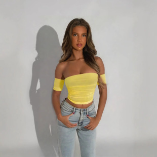 shoulder strapless sexy Summer top off base 露肩抹胸上衣 new