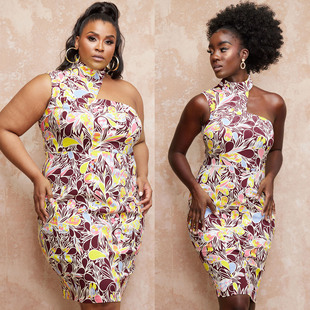 off dress shoulder bodycon 性感露肩印花紧身衣裙 printed Sexy