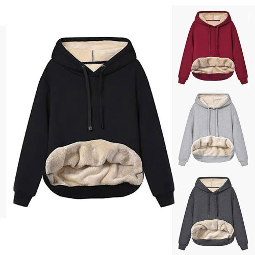 Women's Warm Pocket Hoodie for Casual and Commuting 通勤卫衣