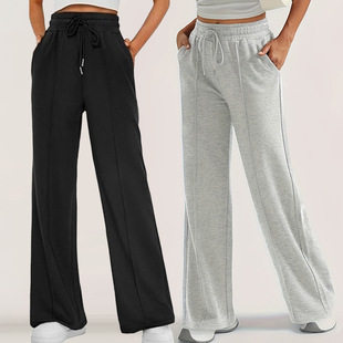 New Women's Wide-Leg Sporty Casual Pants女士阔腿裤运动休闲裤
