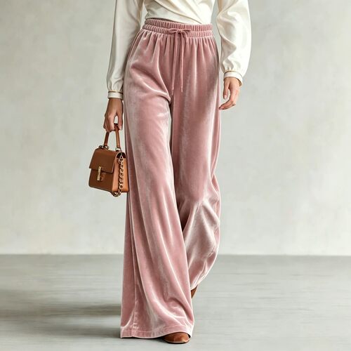 New Women's Casual Wide-Leg High-Waist Pants女休闲阔腿裤长裤