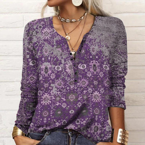 New Women's Long-Sleeve Printed Fashion T-Shirt新款时尚t恤女