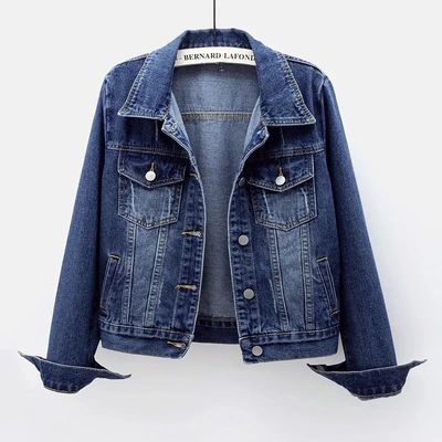 Simple versatile single breasted denim jacket 单排扣牛仔外套