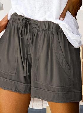 2022 Lady Summer new high waist casual wide leg loose shorts