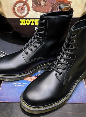 固特异欧美复古黑色工装马丁靴女真皮高帮英伦风伞兵靴百搭男鞋潮
