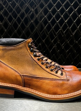 美式复古百搭英伦风马丁机车短靴男款高帮头层牛皮靴真皮工装鞋潮