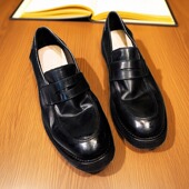 水洗头层牛皮鞋 高级感英伦风轻便复古乐福鞋 男真皮商务休闲一脚蹬