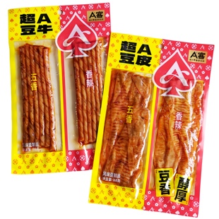 A客超A豆皮豆牛8090怀旧香辣五香豆条辣条豆腐干豆筋零食小吃