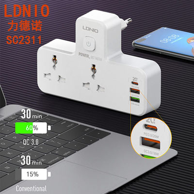 LDNIO力德诺SC2311出国旅游万能转换插头PD+QC3.0+USB手机充电口