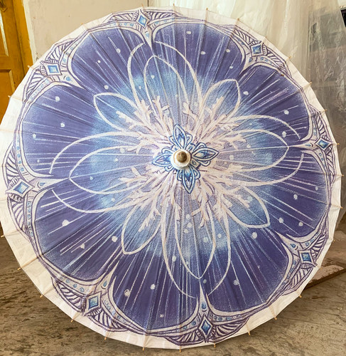 剑网三蓬莱海月汉服拍照油纸伞