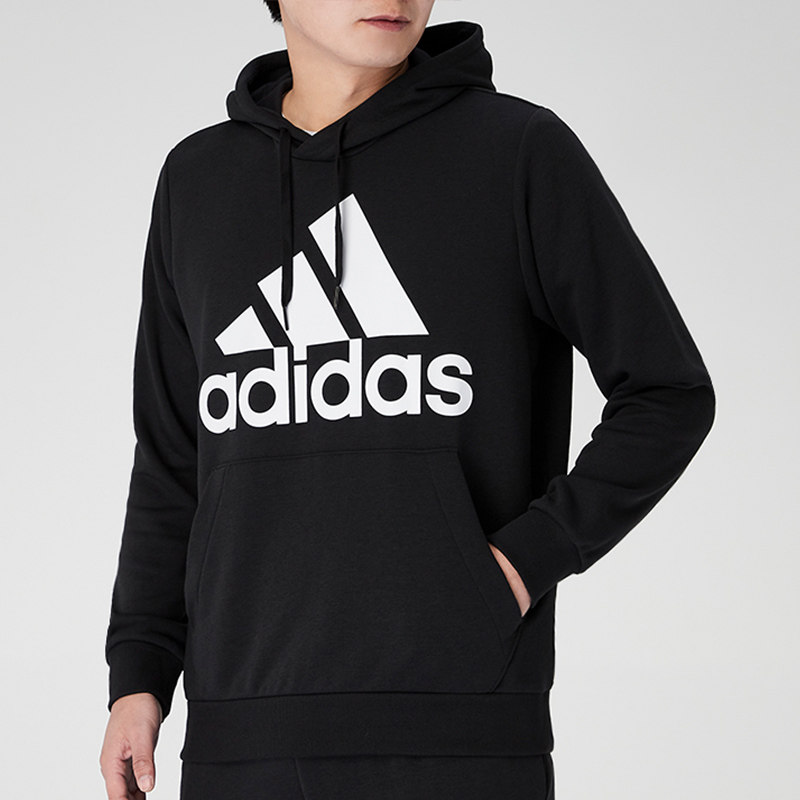 adidas阿迪达斯男子大字母卫衣2024春季新款连帽防风套头衫gk9540