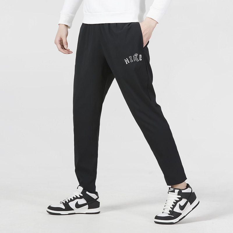 nike耐克男裤跑步训练薄款休闲运动裤透气梭织收口长裤fn3704-010
