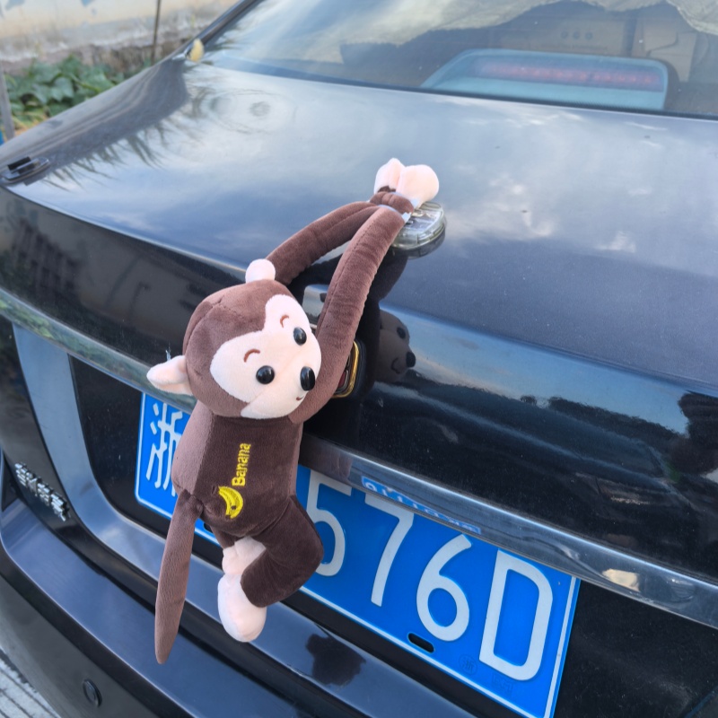 抽象搞笑猴子车尾挂件可拆卡扣monkey个性车尾公仔汽车载装饰玩具