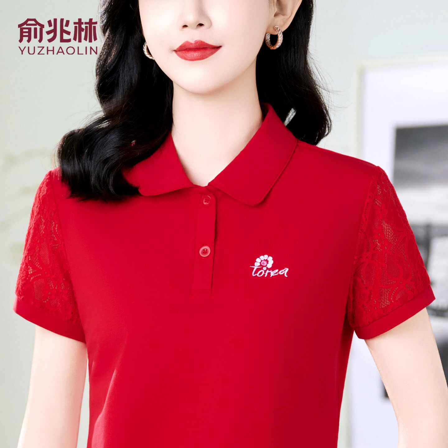 俞兆林纯棉短袖t恤女士夏装2026年新款Polo衫夏妈妈装休闲上衣服