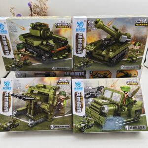 新款酷宇军事积木战地前线重装坦克益智玩具男孩手动拼装颗粒礼物