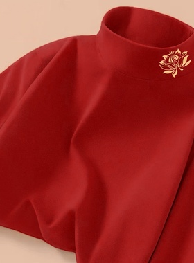 【新店特价】男士保暖上衣卫衣长袖红色女士秋冬季蓄热不起球半高