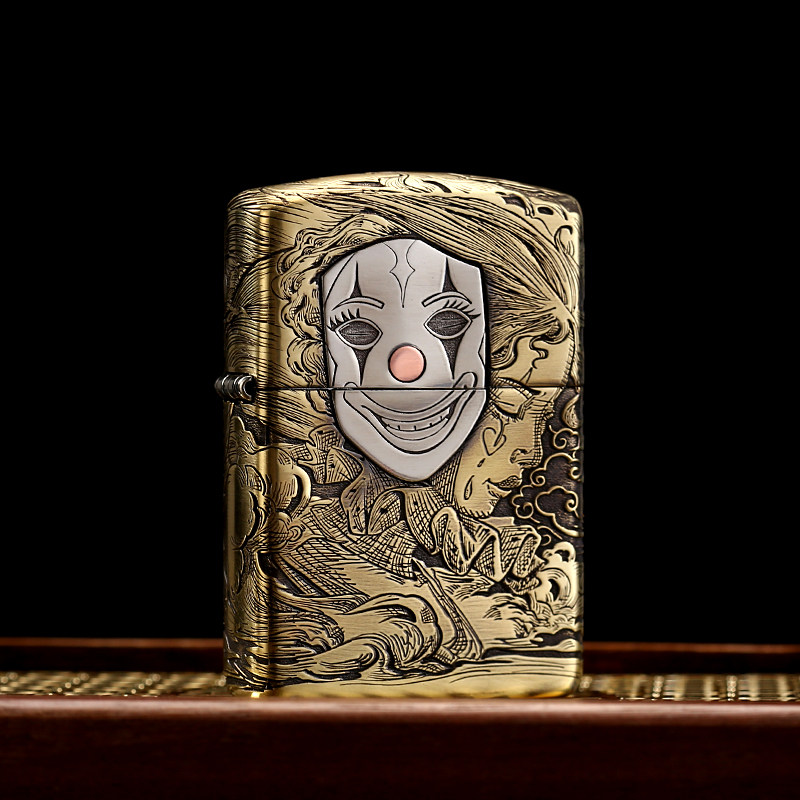zippo小丑面具纯铜各种场景